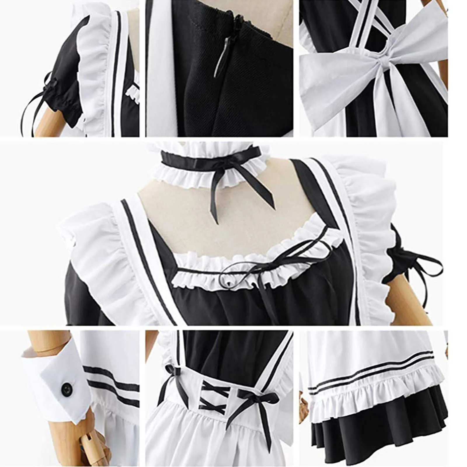 Sweet Lolita Dress French Maid Costume For Women Sexy Mini Pinafore ...
