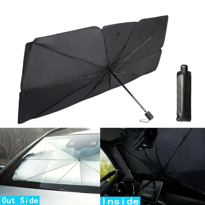 Bil Sunshade Cover Heat Isolation Front Window Interior Protection 145cm Foldbar vindrutan Sun Shade Paraply2744