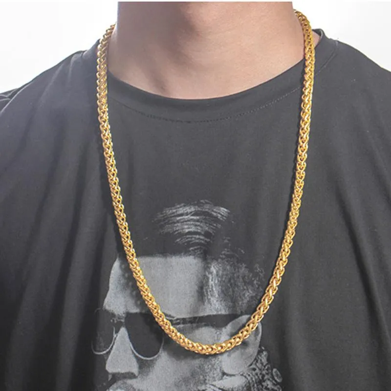 Chains 2021 Men Necklace Fashion Luxury Jewerly Hip Hop Cuban Punk Yellow Gold Plated Classic Rope Chain Male Pendan