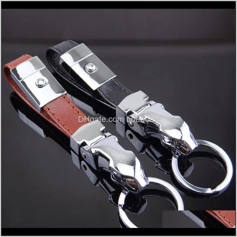 Keychains Fashion Aessories Drop Livrot 2021 Leopard Head Keychain Keychain Metal Le cuir cl￩s de rangement de rangement Pendant Sier Switch Buc