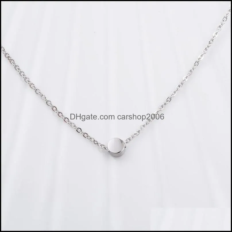 Pendant Necklaces Tiny Stainless Steel Small For Women Round Necklace Jewelry1