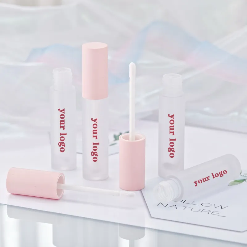 Rosa Lipgloss-Röhrchen im Großhandel, private Etikettierung, leere, mattierte Behälter, Lipgloss, kundenspezifische Massen-Lippenstiftverpackung