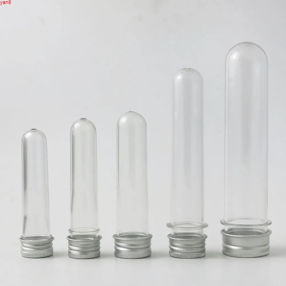 30 x 10ml 15ml 30ml 40ml 100ml Empty Plastic Tubes with Aluminum Cap Cosmetic Mask Bath Salts Clear Bottle Saving Tube