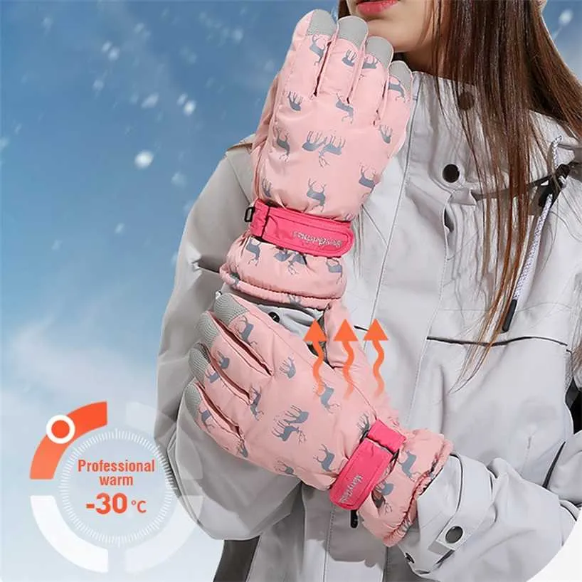 Gants de Ski Homme Femme Hiver Snowboard Ultraléger Imperméable Neige 220106