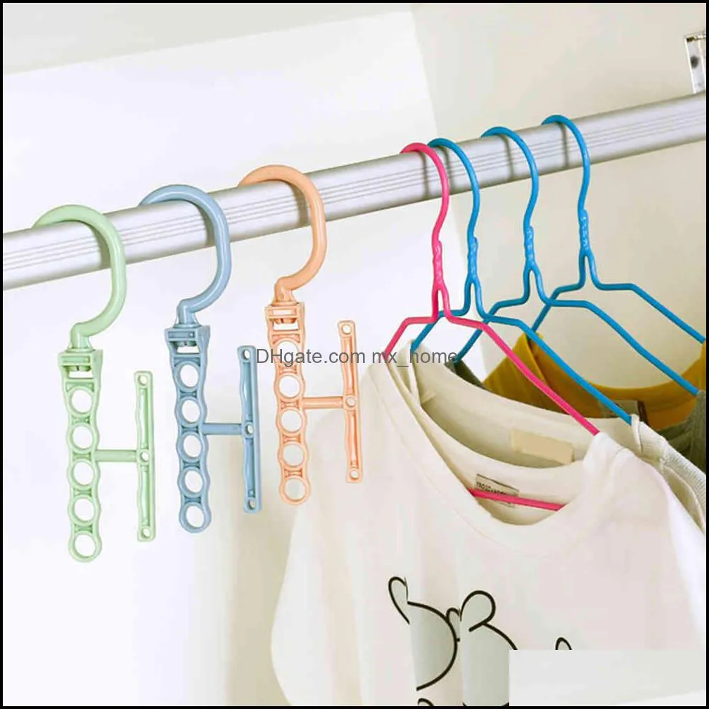 Rotatable Plastic 5 Circle Multilayer Windproof Clothes Hanger Organizer Fixed Holder Storage Racks Buckle Anti-Slip Home A0629