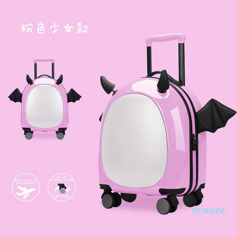 Suitcases Little Devil Children s Trolley Suitcase Custom Cartoon Luggage 16 Inch Universal Wheel Lock Box Travel