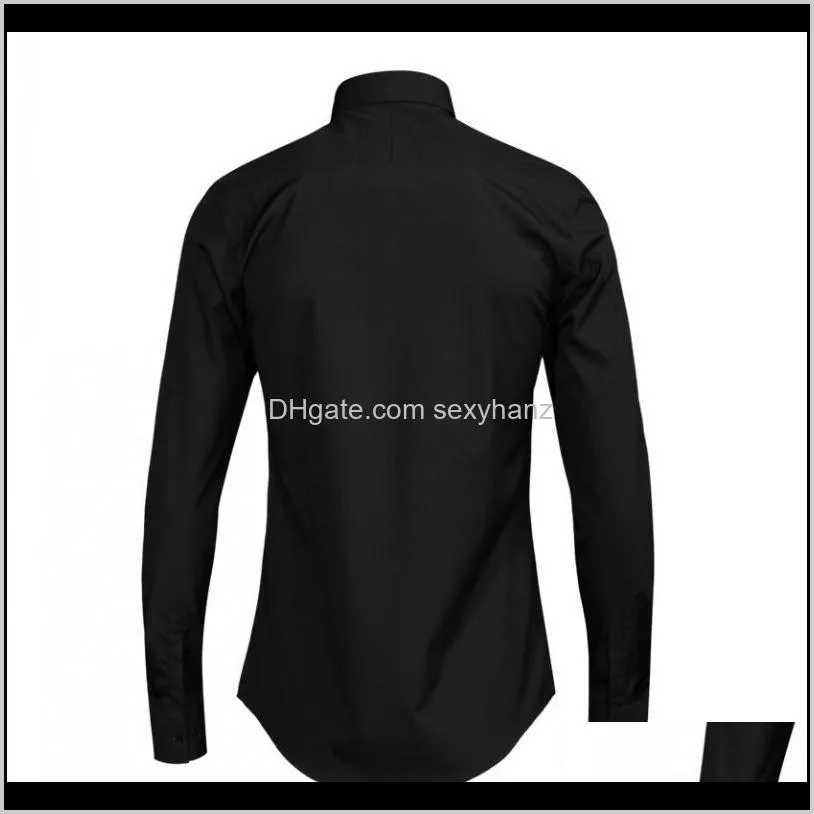 new mens birds embroidery office work formal shirt white black plus size wedding dress shirts man spring cotton long sleeve top