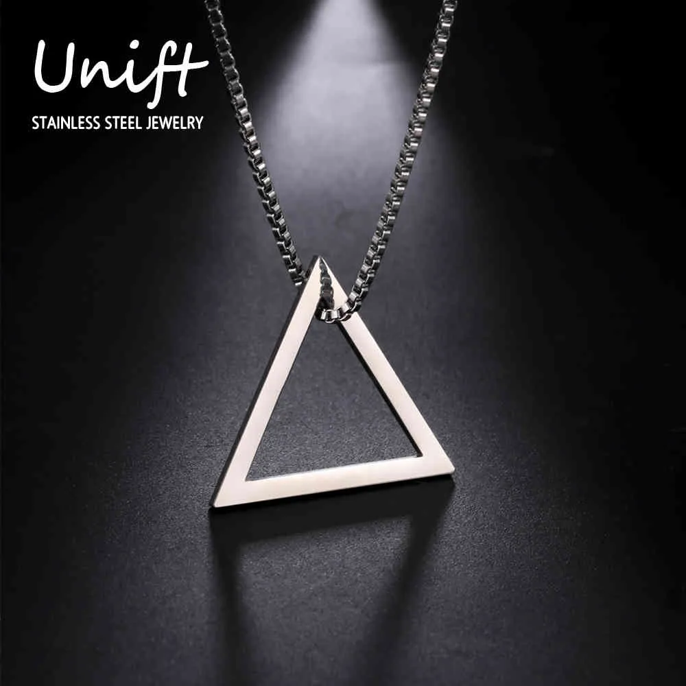 Collier de créateur Bijoux de luxe Unift Minimaliste Géométrique Pour Hommes En Acier Inoxydable Triangle Losange Ras Du Cou Hip Pop Punk Fête Cadeau D'anniversaire