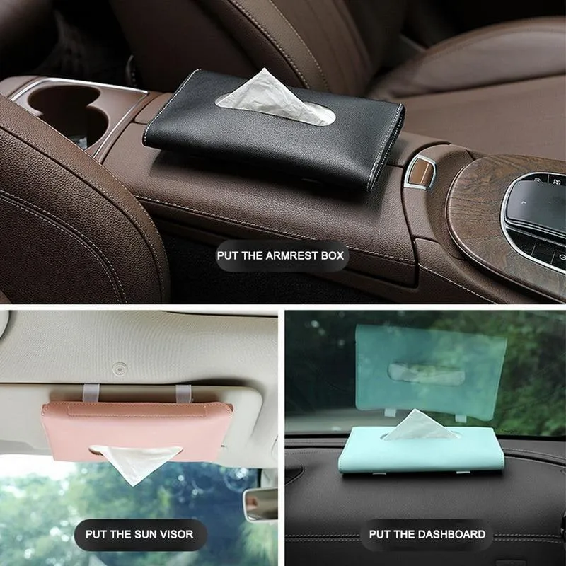 Caixa de tecidos organizadores de carros Defina a toalha do sol Sun Visor Saco titular Auto Storage Storage decoração para acessórios 1 PCs