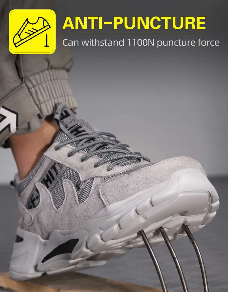 Scarpe Antinfortunistiche Uomo/Donna Con Punta In Acciaio - Leggere, Antiscivolo, Traspiranti | AONEGOLD - Foto 2
