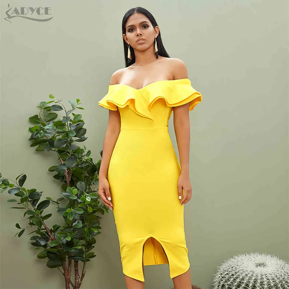 Save Big on Bulk Club Bandage Dress Elegant White Club Dresses: Women's Off  Shoulder Ruffle Bandage Dress For Parties And Special Events Available In 