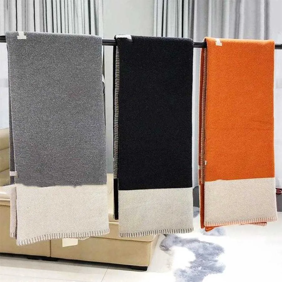 2021 NEW Letter Cashmere Blanket Soft Wool Scarf Shawl Portable Warm Plaid Sofa Bed Fleece Knitted Throw Blanket
