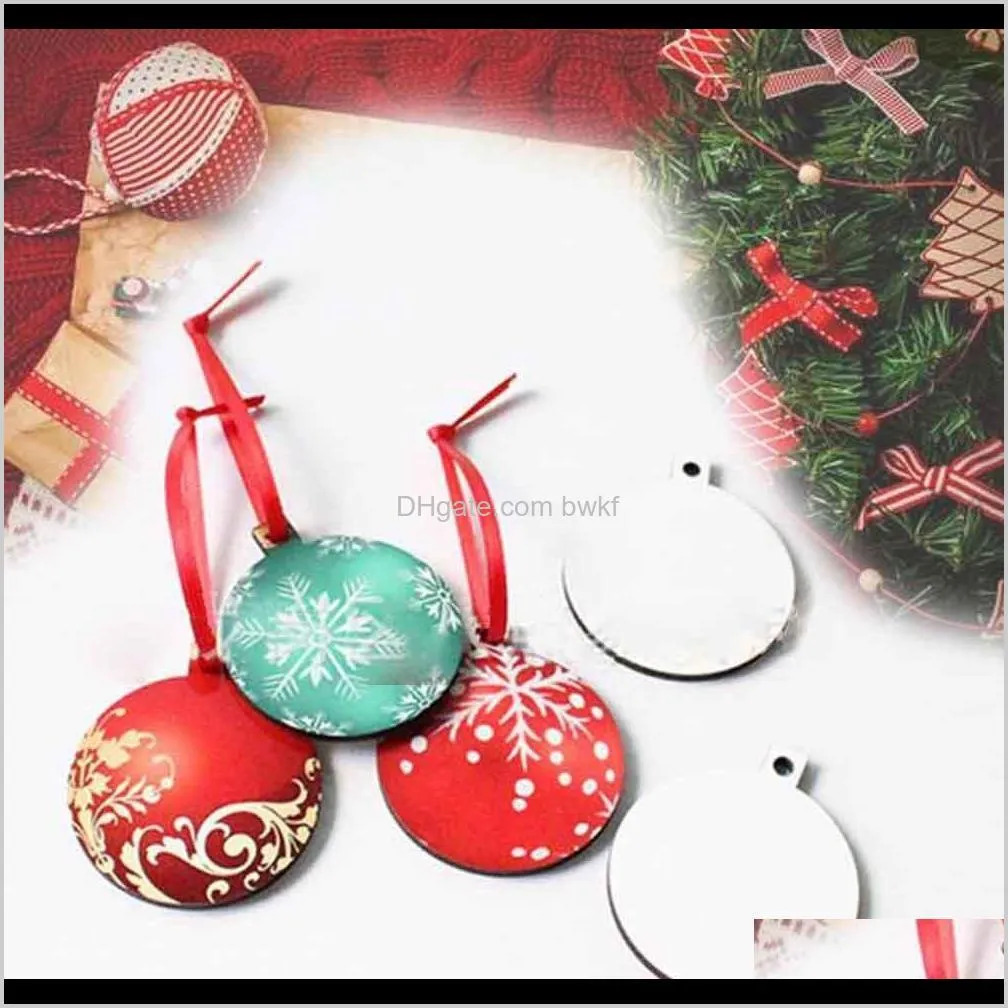 25pcs blank diy craft card with twines printable for christmas tree decor both sides mdf 58 * 50 * 3mm 201128