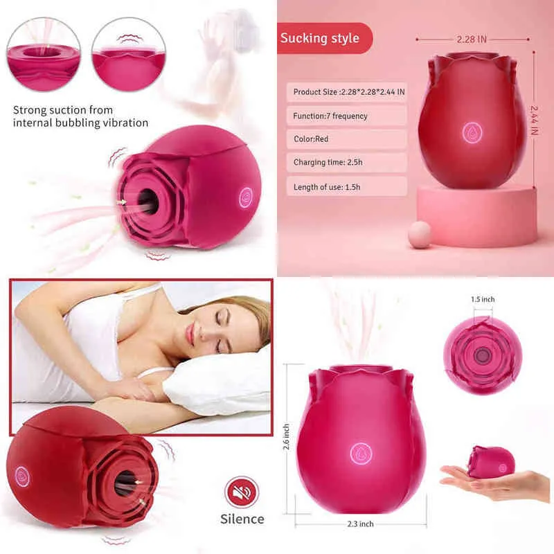 Nxy Sex Toy Vibrators Female Clitoris and Nipple Stimulator Vibration Absorber Couple Rechargeable Massager Adult Rose Game 1218