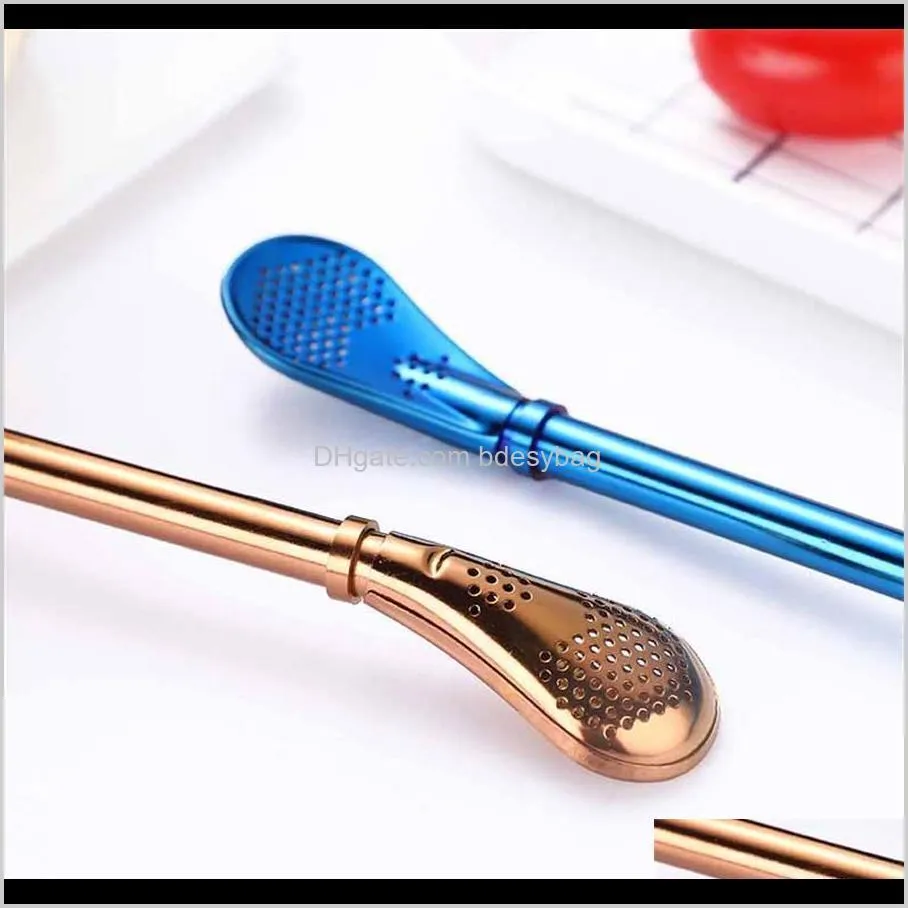 drinking straw stainless steel yerba mate straw gourd bombilla filter spoons reusable metal pro tea tools bar accessories