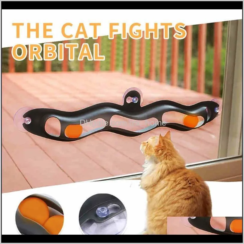 cat toys interactive track ball toy cat practical window suction cup track ball play tunnel pet toys pet accessories