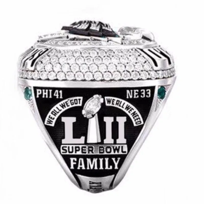 Anéis de cluster W34l atacado Philadelphia 2017 Eagles World Championship Ring Tide presentes de feriado para amigos