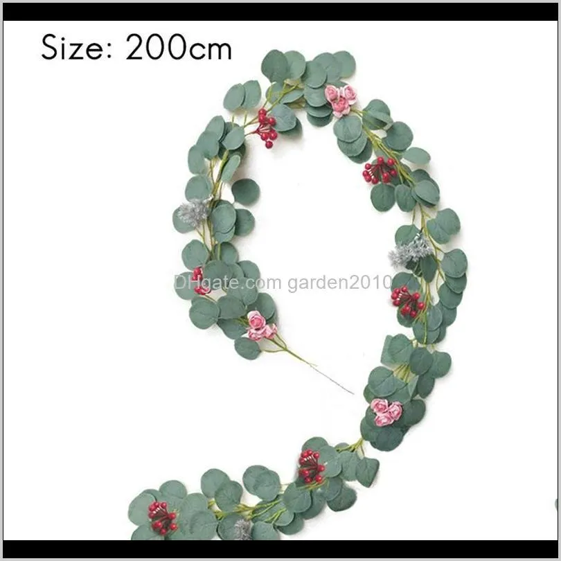 artificial ivy green leaf plants, fake rose flower vine garland greenery for wedding party garden office home decor