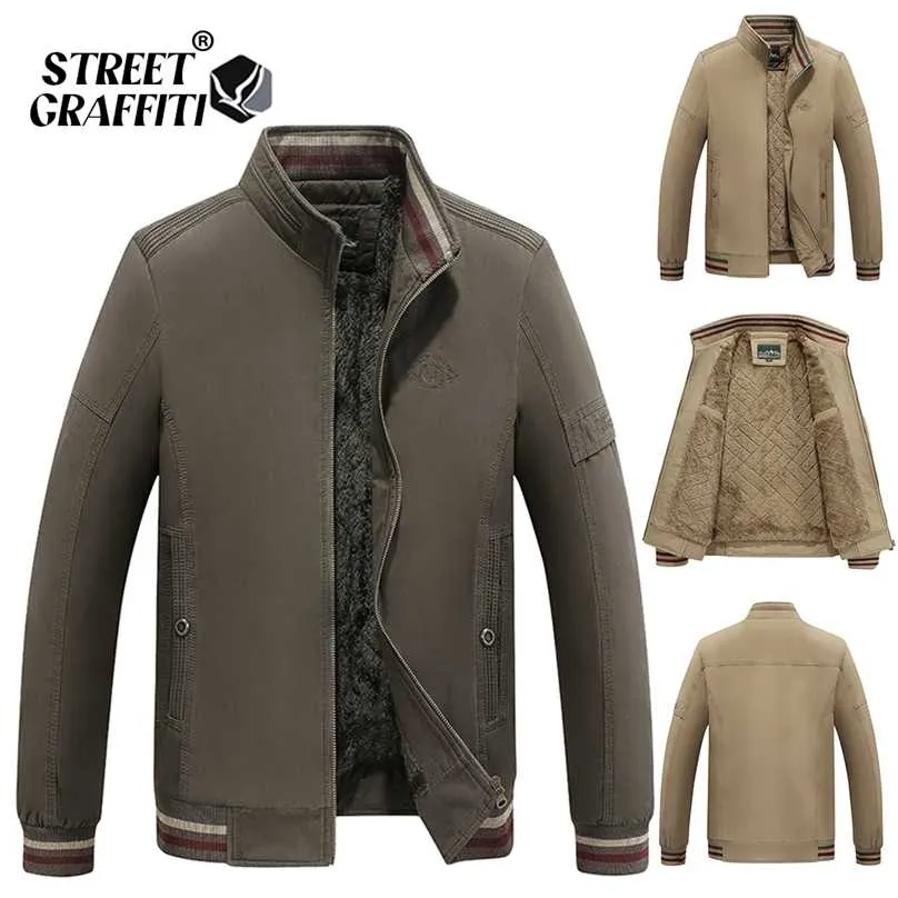 Mannen Winter Casual Dikke Warme Jassen Herfst Mode Vintage Hoge Kwaliteit Jassen Chaqueta Uitloper Jas Male 211217