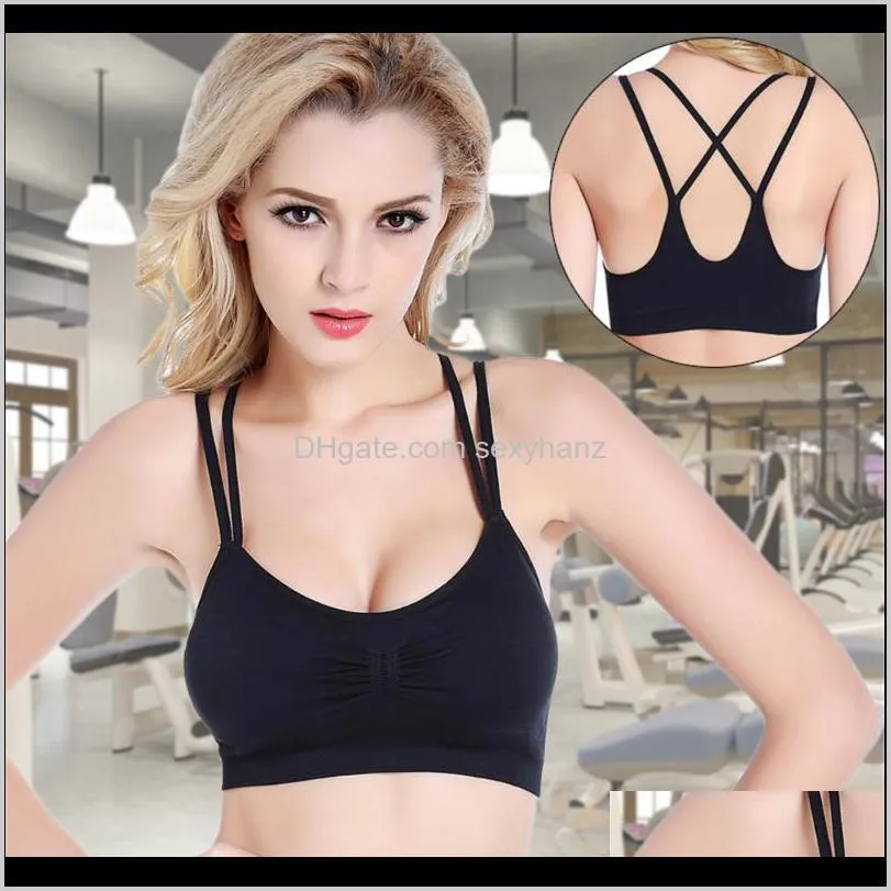 traceless elastic suspenders beautiful back crossed bra woman no steel ring sleep running fitness underwear d8166