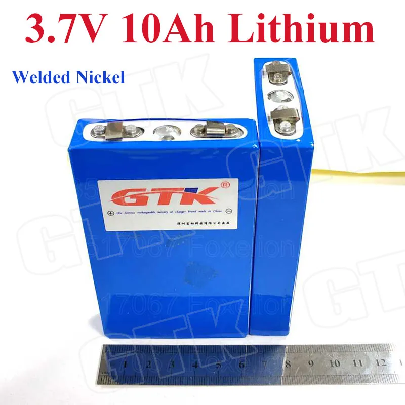 13pcs/lot Li-ion 3.7V 10Ah li-polymer battery diy 12v 24v 48v batteria inverter electric vehicle 50A power electric tools