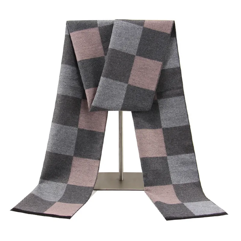 Comfortable Mens Winter Keep Warm Plaid Checked Blanket Scarf Textile Soft Daily Casual All-match Scarves Tartan Shawl Travel Out Door Gift JY0829