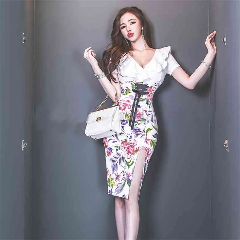 Black Floral Bodycon Midi Dress Outfit For Office Women's Floral