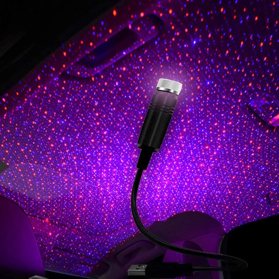 100パックカールーフプロジェクションライトUSBポータブルスターナイトライト調整可能なLEDギャラクシー雰囲気照明インテリアプロジェクターランプ天井ベッドルームパーティー
