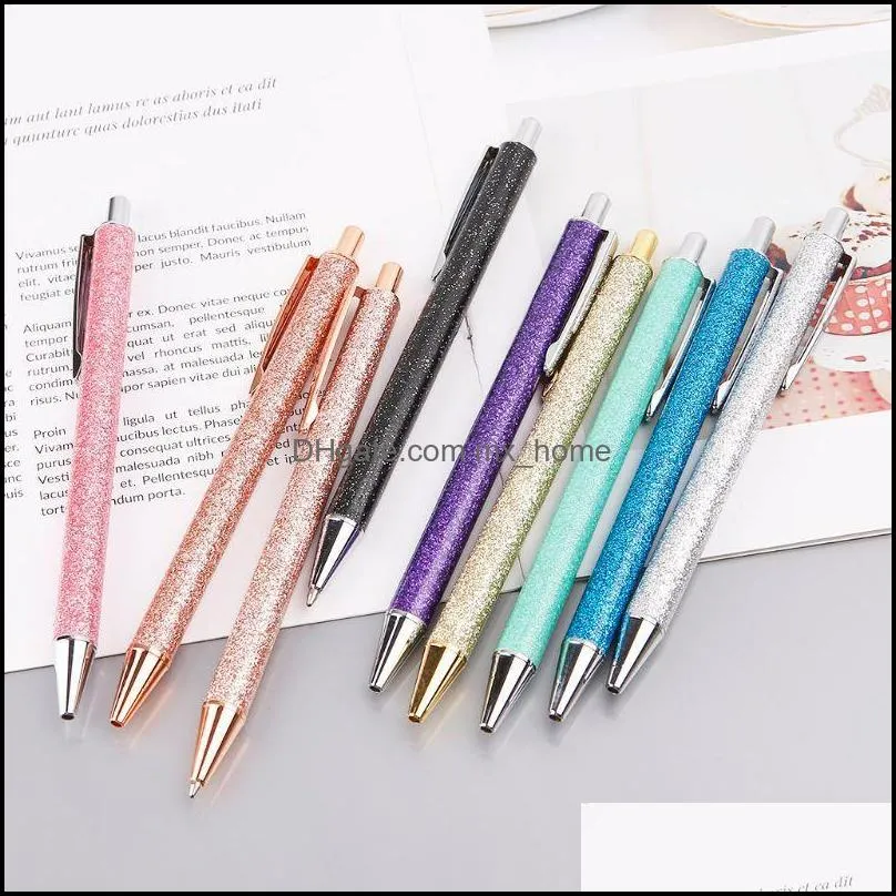 Luxury Bling Metal Ballpoint Pen 1.0mm Glitter Oil Flow Pens Office Supplies School Stationery