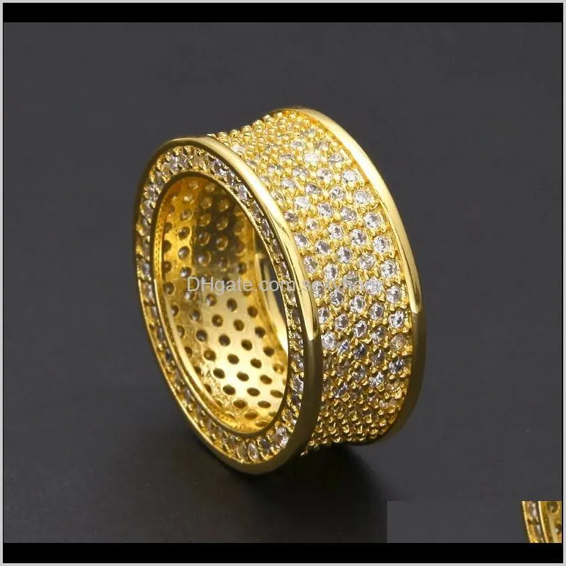 Band Drop Delivery 2021 Mens Hip Hop Gold Jewelry Fashion Gemstone Simulation Diamond Iced Out Rings For Men 1O3Bw