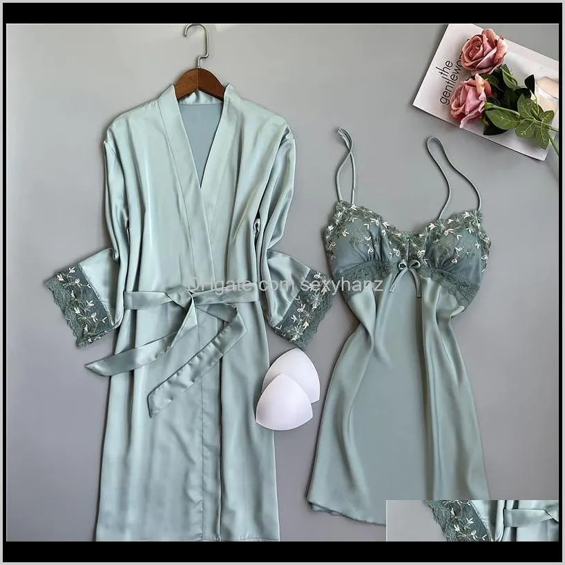 sexy lady women lace trim satin short kimono robe nightgown bathrobe sleepwear soft wedding bride bridesmaid homewear