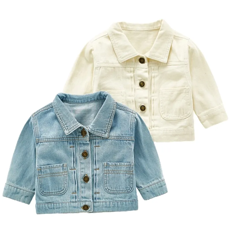 Automne Enfants Denim Garçons Trench Jean Vestes Cartoon Style Filles Enfants Vêtements Bébé Manteau Casual Survêtement Coupe-Vent 210417