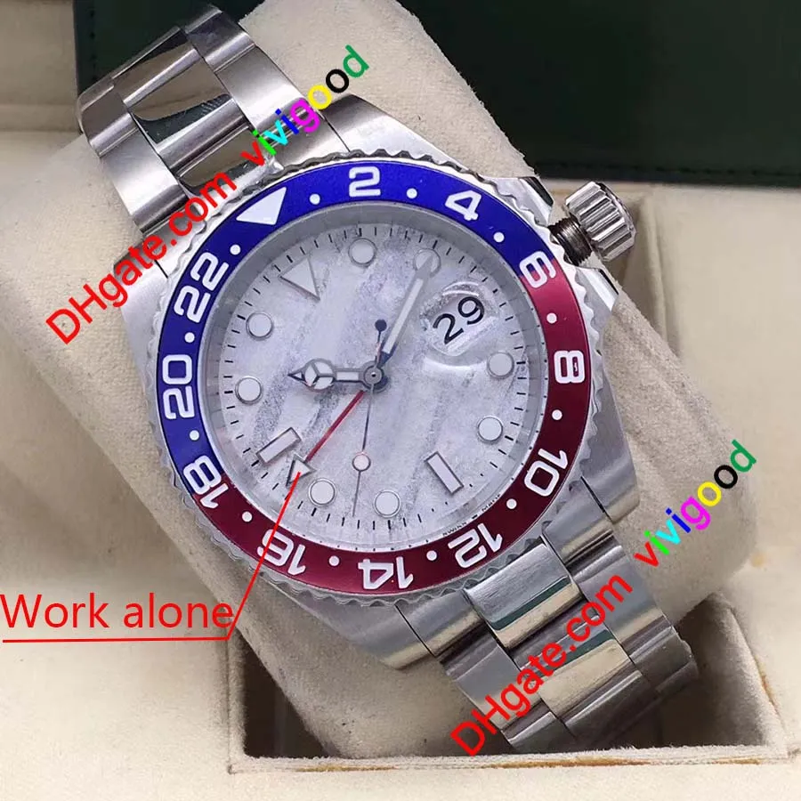U1 Factory ST9 часы из нержавеющей стали из 7 цвет керамические безремени роскошные мужские механические автоматические движения GMT самозавечает мужские часы 126710 наручные часы
