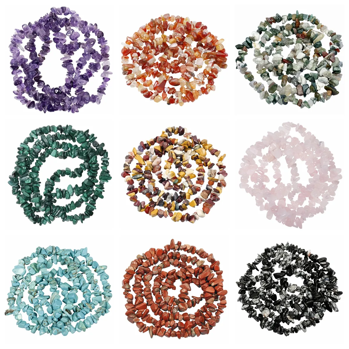 Loose Natural Chips Crystal Beads for Jewelry Making Drilled Polishd Irregular Raw Rock Stone Healing Gemstone Strands 32 inches