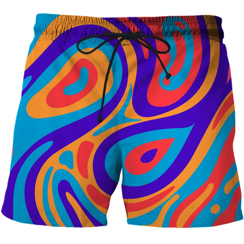 3d dazzle cor shorts troncos de natação verão secagem rápida praia shorts homens hip hop calças curtas praia roupas masculinas 220624