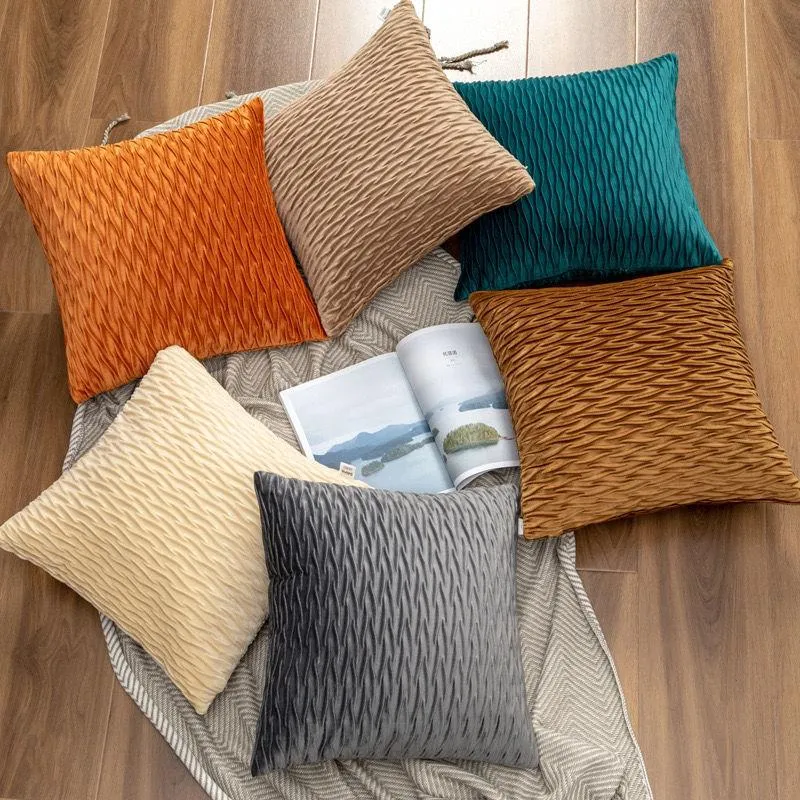 Cushion/Decorative Pillow High Quality Velvet Fabric Living Room Sofa Cushion Bedroom Bedside Car Interior Scissor Pattern PillowCushion/Dec