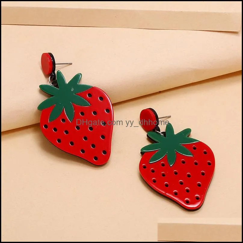 Hoop & Huggie South Korea Elegant Sweet Cute Fruit Cool Simple Normcore Style Strawberry Earrings1