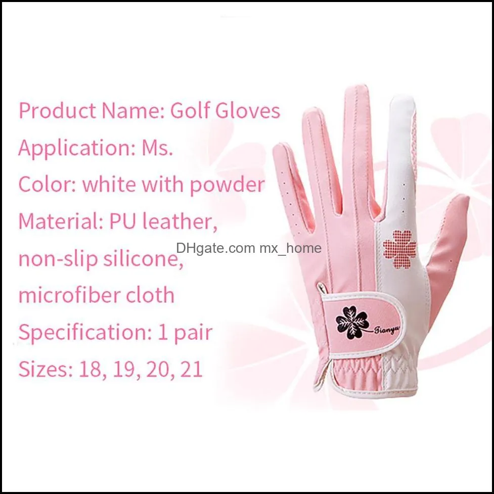 New style golf gloves sleeves women Korean style microfiber cloth silicone non-slip gloves fasta34a13 a07