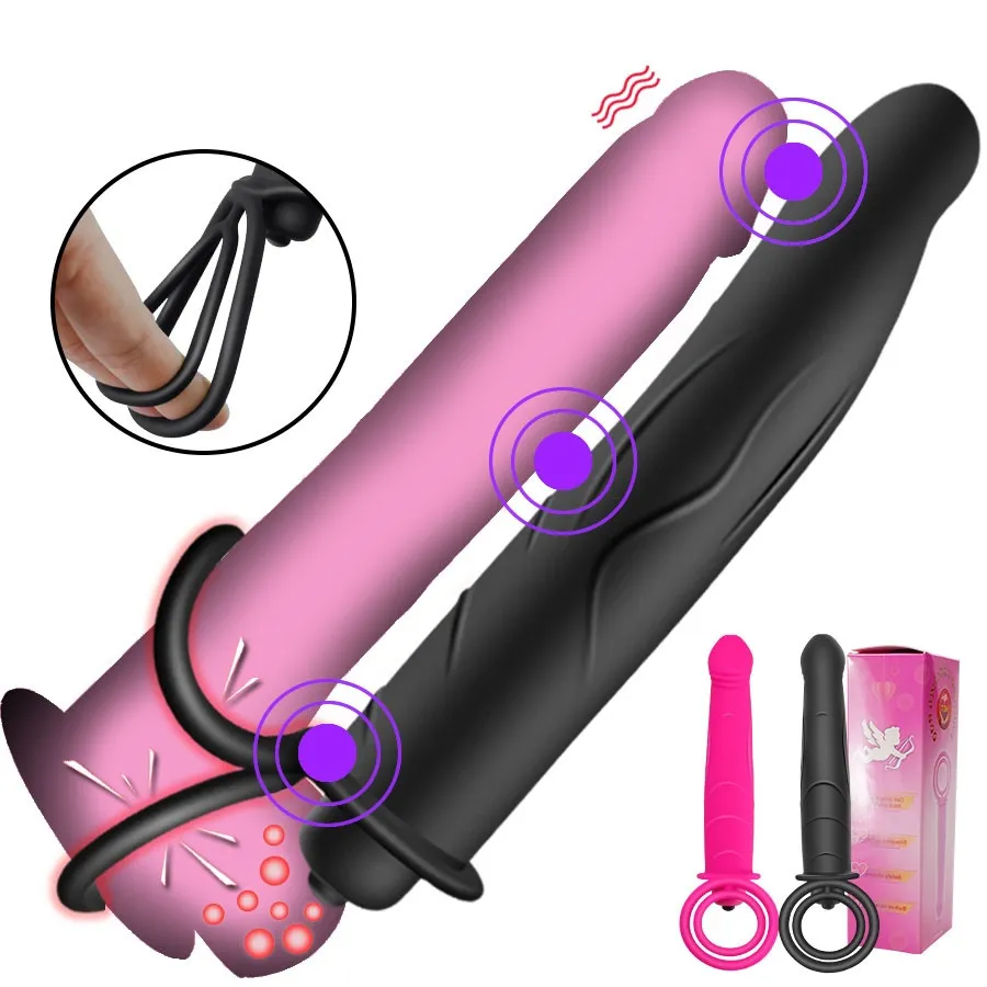 10 Modes Double Penetration Vibrator anal plug sexy Toys for Couples Strapon Dildo Strap on Penis Women Man