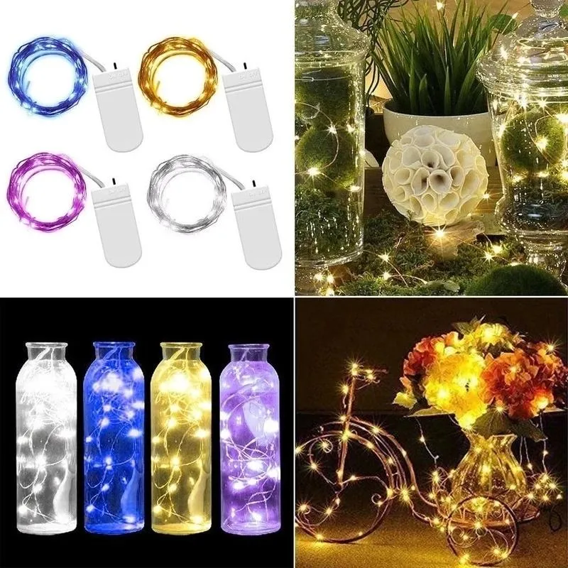 Strings LED 1m/2m/3m/5m Copper Wire String Lighting Christmas Fairy Lights Garland Lamp Holiday Decor Home Bedroom Window DecorationLED