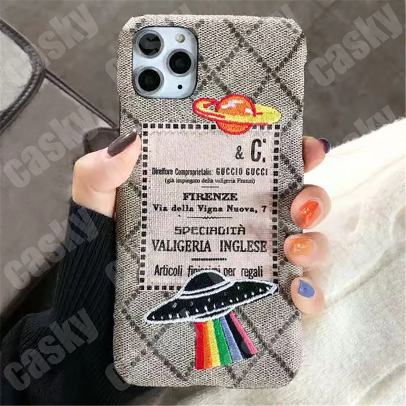 Cassa del telefono di moda per IPhone 13 11 12 Pro 7 8 X XS Designer di marca di alta qualità Ricamo Custodie per telefoni tigre Tessuto classico Lettera Unisex