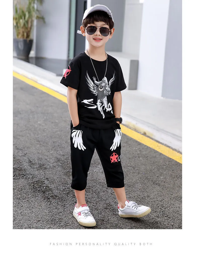 Bulk-buy Children′s Home Wear Summer Boy Short Sleeve Baby Pajamas