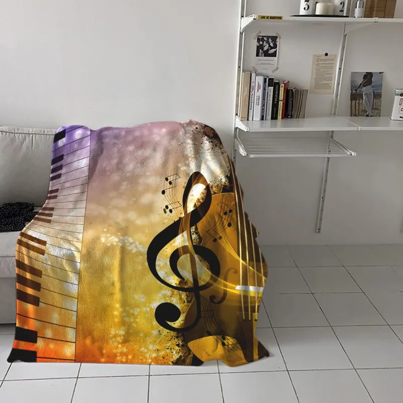 Blankets Bedroom Warm Piano Cello Concert Notes Sofa Throw Childrens Baby Soft Airplane Portable Blanket