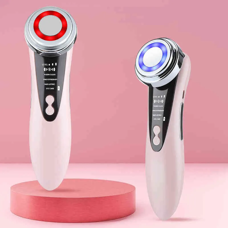 5 in 1 Face Lift Devices Eye Care Skin Rejuvenation LED Light Anti Aging Wrinkle Facial Beauty Apparatus Massager for Slim0 220512