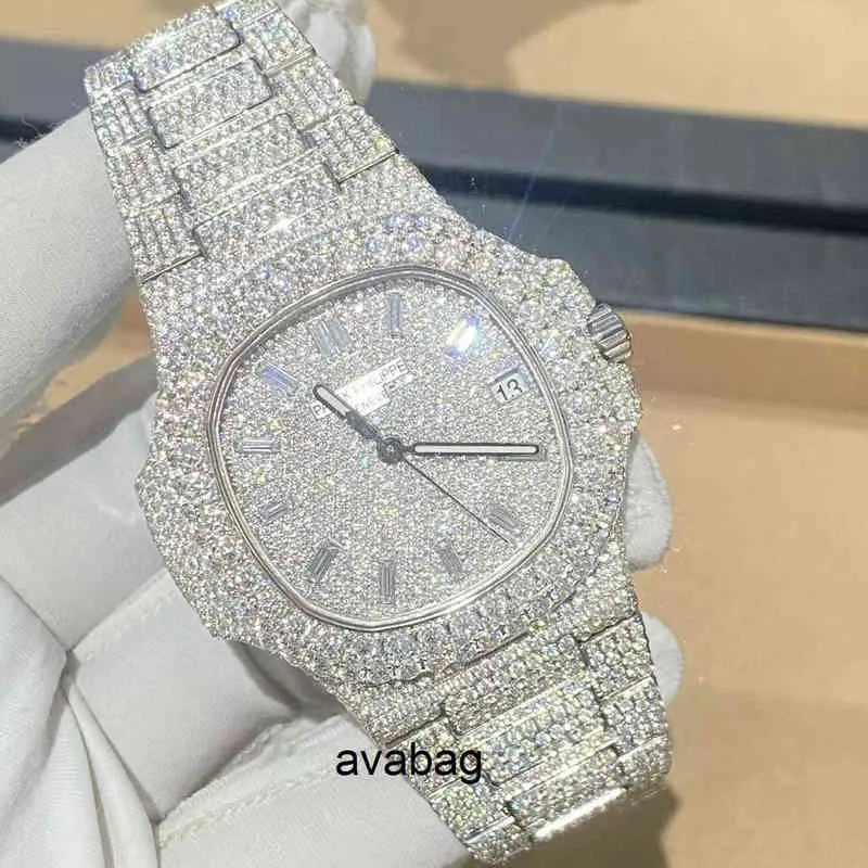 Relógio masculino masculino de luxo hip hop com diamantes, relógio quadrado de quartzo à prova d'água 27RQ0