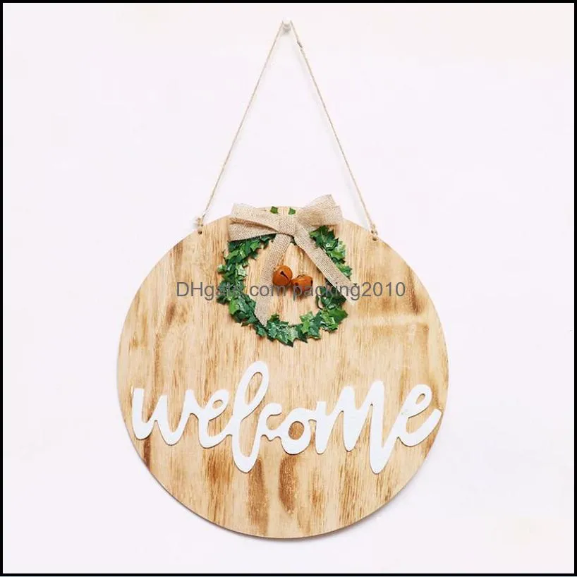 wood hanging wreath novelty items diameter 30cm outdoor party home decor wooden restaurant round crafts rustic welcome sign