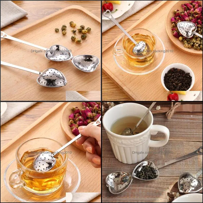 Heart Tea Infuser Heart-Shaped Stainless Herbal Tea Infuser Spoon Filter Tea strainer spoon KKB5106