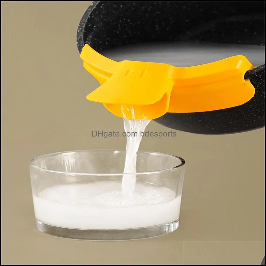 Other Kitchen Tools Spill-proof kitchenware pots round mouth edge deflector duckbill liquid soup pourer gadgets