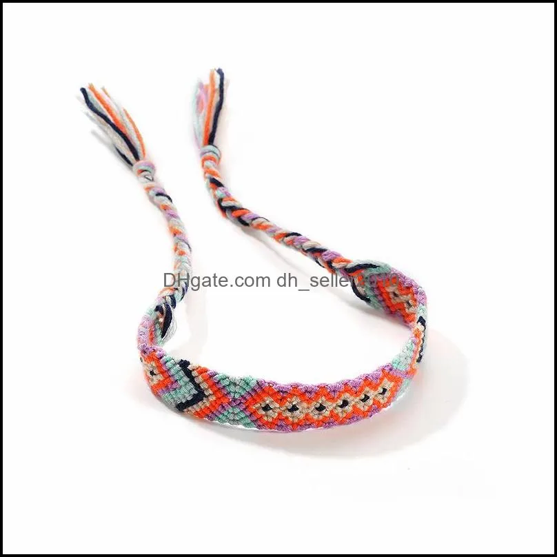 woven braided bracelet retro handmade bohemian thread bracelet boho multicolor string cord hippie friendship bracelets