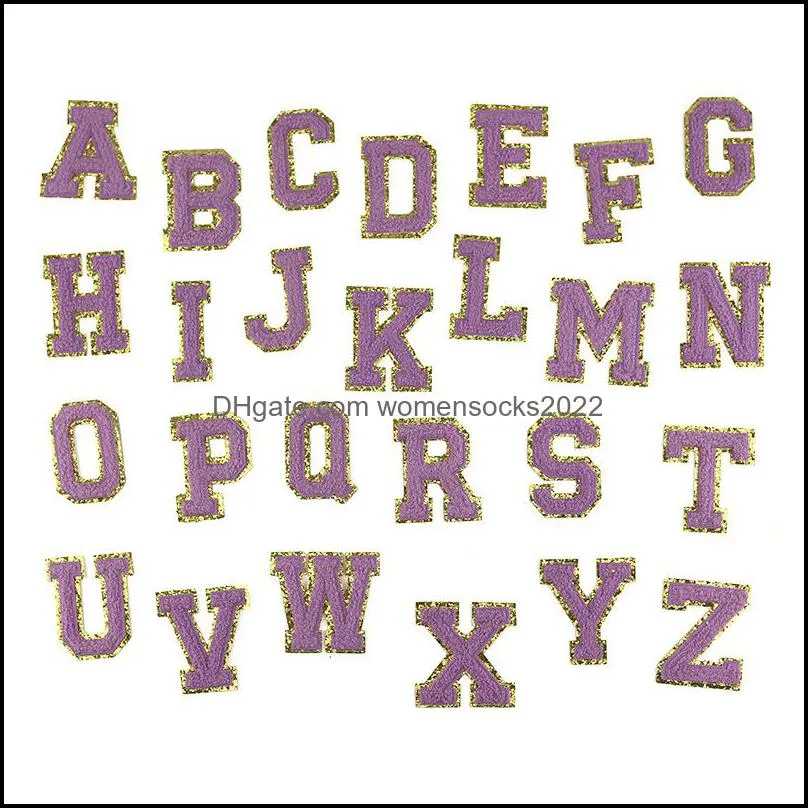 Notions 5.5cm Letters Sequin Chenille Embroidery Patch Alphabet Sewing on Patches Bags Hats Clothes Felt Letter Garment DIY